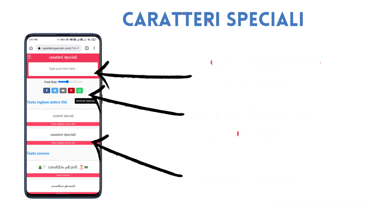 how to use Caratteri Speciali